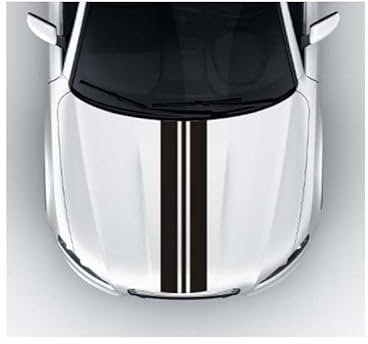 ARRYEDCN Auto Motorhaube Streifen Aufkleber, für Toyota Camry Auris Aygo Yaris Avensis Corolla Supra Prius Motorhaube Streifen Aufkleber Racing Stripes Grafik Aufkleber Wasserdicht Sport Streifen,A