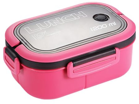 ISAKEN Fiambrera de oficina, fiambrera escolar para niños y adultos, Bento Box con 3 compartimentos y cubiertos, fiambrera de 2 niveles para trabajo, pícnic, oficina, seguro