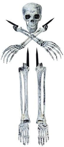 Young Wolf Halloween réaliste Skull herbe Pile pelouse Pile Jardin décoration Skull Decor (5 PCS)
