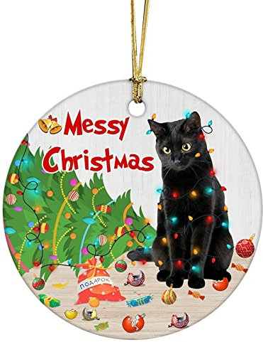 Weihnachts Anhänger Schwarze Katze Weihnachtsbaum Dekoration Hängende Ornamente Christbaumschmuck Katze Hängeanhänger Weihnachten Hängedeko Weihnachtsbaumschmuck