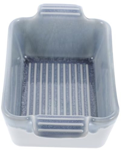 OFFSCH Bol Céramique à Double Oreille Bol De Cuisson Pour Four à Micro-ondes Pour Cuisine à Domicile Moule De Cuisson Rectangulaire Bleu