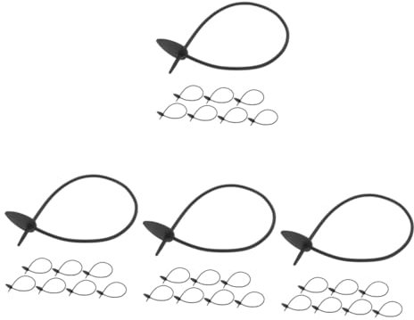 YARNOW 4 Set Fascette per Legare Foglie in Silicone Riutilizzabili per Verdure in Serra 8 Pezzi (Nere) Spegnifilo per Muro Multiplo Organizzatore del Cavo Cravatte da Giardino 8 Pezzi * 4