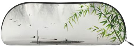 EdWal Estuche de maquillaje con estampado de pintura de paisaje, estuche para lápices, elegante estuche para lápices para mujeres, bolsa de cosméticos de viaje, plateado, One Size, Neceser