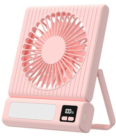Pocoiau Portable Desktop Fan with 1800mAh Battery,USB Rechargeable Fan with 3Speeds, Long Lasts Cooling for Travel Outdoor