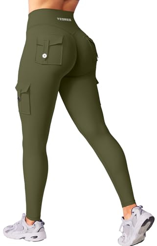 YEOREO CoreFlex Sport Legging Damen Mit Taschen Invisible Scrunch Legging | High Waist, Boom Booty, Seamless, Push Up, Blickdicht, Butt Lifting, Gym, Yoga Pants