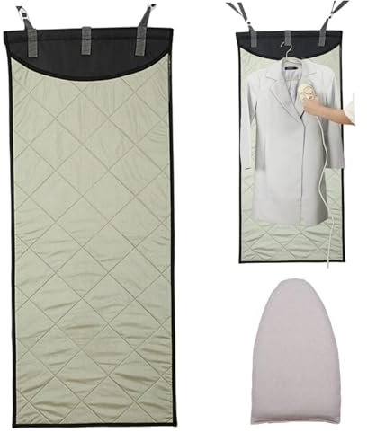 BEAHING Tapis de Repassage, sur la Porte de la Porte, 45x19 Vertical ＆ Tapis Horizontal, vêtements Vapeur résistants aux vêtements Chaleur avec Mitt Vapeur, pavé Planche Portable pour la