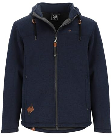 Dry Fashion Herren Wollfleece-Jacke Helgoland - Jacke Anthrazit, Größe L | Windabweisend & weich, Sportive Passform, Verstellbare Kapuze, Reißverschlusstaschen & Innentasche