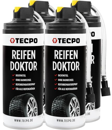 TECPO 4X Reifen Doktor Produit d'étanchéité, 400 ml