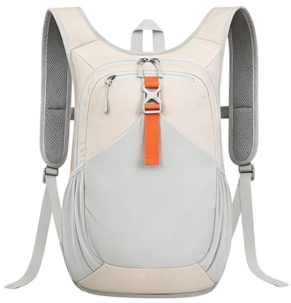 Ultraleicht Faltbar Klein Rucksack: 15L Leicht Packable Wanderrucksack Tagesrucksack Trekkingrucksack Outdoor Sportlich Backpack Travel Daypack für Herren Damen (001 Beige, One Size)