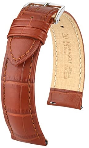 HIRSCH Duke Long Golden Brown Leather Watch Strap 01028070-2
