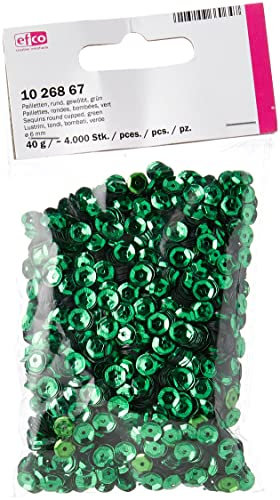 Efco Pailletten rund geschröpft ø 6 mm 40 g / ~ 4.000 STK. Grün, Kunststoff