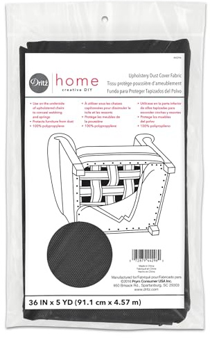 Dritz 44296 Dust Cover Upholstery Fabric, Charcoal, 36-Inch by 5-Yard, Acrylic, Multicolour, 23.82x13.97x5.08 cm