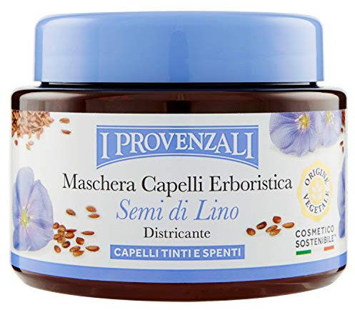 PROVENZALI - Haarmaske aus pflanzlichen Leinsamen zum Entwirren von gefärbten und stumpfem Haar, 98,7% der Inhaltsstoffe stammen aus natürlichen Ursprungs, vegan, made in Italy - 200 ml