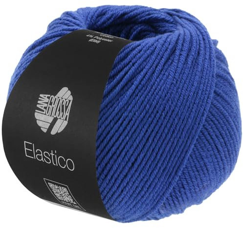 LANA GROSSA Elastico | Baumwoll-Klassiker mit leichtem Stretchanteil | Handstrickgarn aus 96% Baumwolle & 4% Polyester (Elite)| 50g Wolle zum Stricken & Häkeln | 160m Garn FB 114