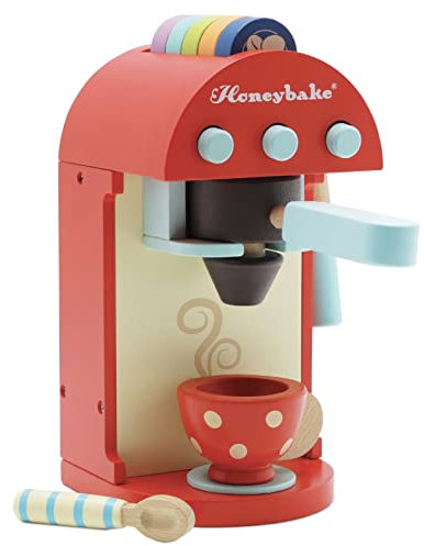 Le Toy Van - Honeybake Wooden Cafe Machine Set Pretend Kitchen Play Toy Set | Kids Role Play Toy Kitchen Accessories