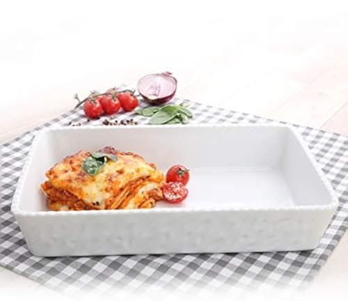 Holst Porzellan TOW 14540 Auflaufform & Auslagenschale eckig 40 x 26 cm, weiß, 40.5 x 25.5 x 6.5 cm, Toscana Eckig