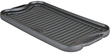 Viking Cast Iron 20 inch Reversable Grill/Griddle Pan, Pre-Seasoned, 40351-1220-REV, Charcoal