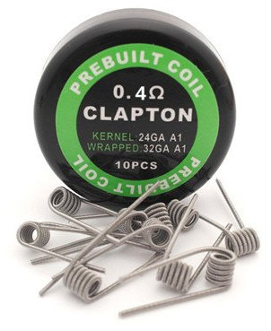 LJ vorgefertigte Drahtspulen für e-Zigaretten, Typen: Clapton Coils, Alien, Fused, 10 Stück, Clapton Coils(0.4ohm), Clapton Coils(0.4ohm), 10