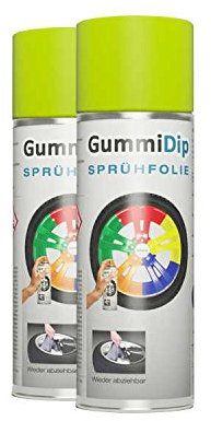 Gummi Dip Sprühfolie, Neon Spray, 2er Set, 2x400 ml (Neon Gelb)