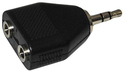 TheBigShip Headphone Jack Splitter 3.5mm Jack Plug to 2x 3.5mm Jack Sockets Stereo Adaptor Dual Splitter