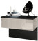 Vladon Nachttisch Sleep, Made in Germany, Nachttischschrank mit Schublade zur Wandmontage, Schwarz matt/Sandgrau Hochglanz (60 x 46 x 35 cm)