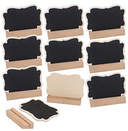 ULTNICE Tischkarten Holz Mini Tafel Platzkarten Namenskarten Hochzeit Tischdeko 10 Stücke