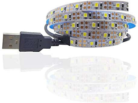 5 V 10 CM 1 Mt USB Kabel Power LED streifenlicht lampe SMD 3528 Weihnachten schreibtisch Dekor lampe band Für TV Hintergrundbeleuchtung (Warmweiß, 1 Mt Mit USB Port)