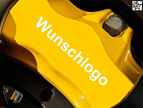 myrockshirt Wunschlogo Wunschname Fahne 4 x Bremsenaufkleber Bremsen Aufkleber Bremssattel Hitzebeständig