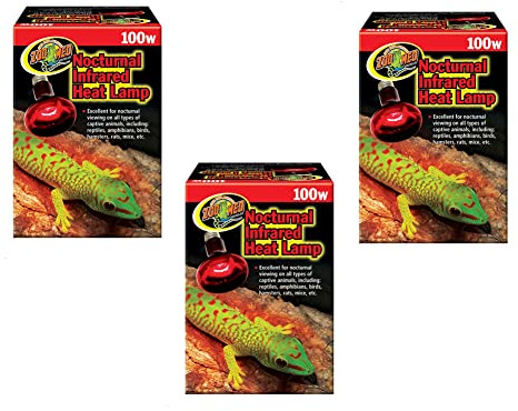 Zoo Med Nocturnal Infrared Heat Lamp 100 Watts - Pack of 3