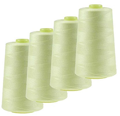 4 x 4572m Overlock-Garn Overlock-Nähgarn Oeko-Tex Polyestergarn Farbe 501 bis 540, Farbe:A511 lichtgelb