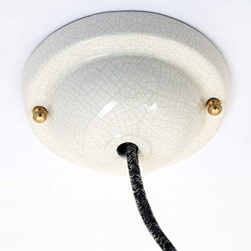 creative cables - Einfacher Lampenbaldachin Kit aus Keramik - BKRC - Craquelet-Effekt