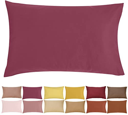 P'tit Basile - Kissenbezug 40x60 cm Babykind - Weinrot - Baby Kopfkissenbezüge 100% Bio-Baumwolle ohne schädliche Substanz - 57 Fäden/cm² Für Kinder Bett 60x120 70x140 cm Wiege