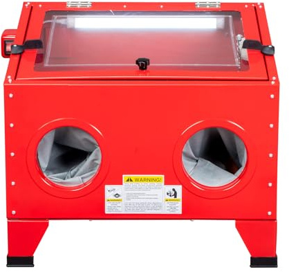 Parts-Diyer 25 Gallon Sandblasting Cabinet, 40-80 PSI Power Air Sandblasting with Blasting Gun & 4 Nozzle for Stain, Removal, Paint,Heavy Duty Steel Bench Top Sand Blaster