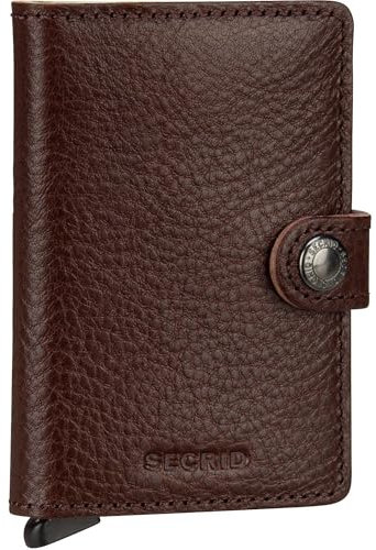 Secrid Miniwallet Kartenetui Espresso-Brown aus Leder für 4 Karten mit oder 6 Karten ohne Prägung, Maße: 10,2 x 6,5 x 2,1 cm, MVg-Espresso-Brown