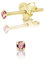 DTPsilver - Winzige Ohrringe 925 Sterling Silber Gelb Vergoldet mit Kristallen von Swarovski® Elements Runde Sehr kleine Ohrstecker - Durchmesser 2 mm - Farbe : Licht Stieg