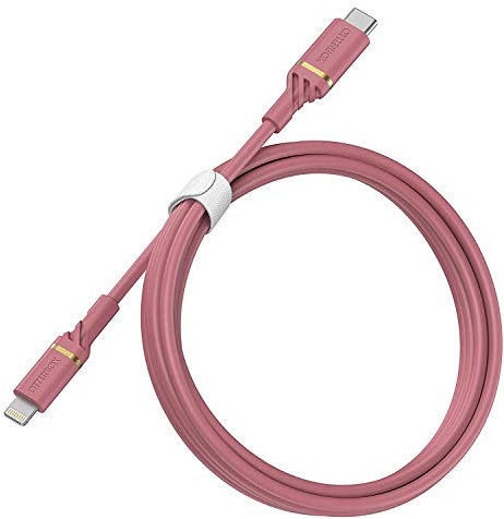 OtterBox Reinforced USB-C to Lightning Cable, MFi Certified, Fast Charging Cable for iPhone and iPad, Ultra-Rugged, Bend and Flex Tested, 1M, Pink