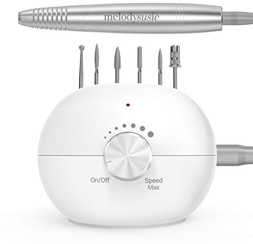MELODYSUSIE Nail Drill 25000RPM, Electric Nail Drill Nail Files Machine, with Crystal Glass Nail File, 56 Sanding Bands and 6 Bits, Low Noise Professional Electric Manicure and Pedicure Set