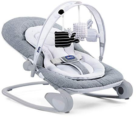 Chicco Hoopla - Sdraietta 2 in 1, in titanio, 9 kg, morbida e imbottita, pieghevole e compatta, convertibile in sedile per l'uso fino a 18 kg