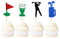 24 Pack Golf Cake Topper Alles Gute Zum Geburtstag Golfspieler Cupcake Topper Black Glitter Cupcake Dekoration für Golf Sport Thema Boy Girl Geburtstagsfeier Dekor Zubehör