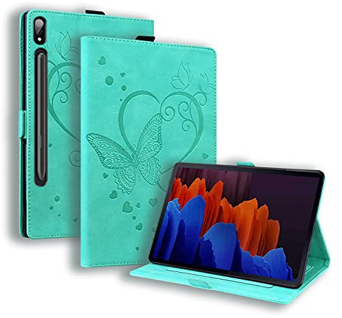 Rosbtib Funda para Samsung Galaxy Tab S8 Plus/ S7 Plus/ S7 FE/ S7 FE 5G, Estuche Carcasa TPU Slim PU Protectora Cover Smart Case para Galaxy S8+/ S7+/ S7 FE 5G 12.4, Verde
