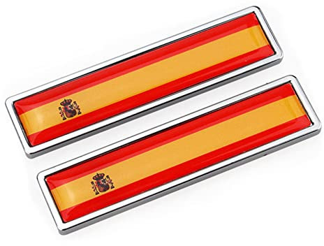 Anawakia Lote de 2 pegatinas de la bandera francesa, Alemania, Italia, España España Suecia América UE para decoración del coche adhesivo (España)