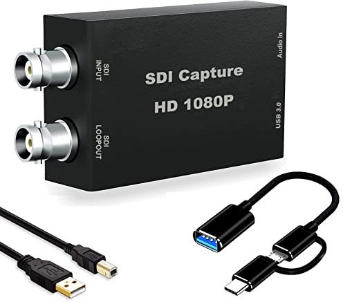 SDI Capture Card, 1080P SDI auf USB 3.0 mit SDI Loopout Video Capture Card, SDI auf USB Adapter Capture Card
