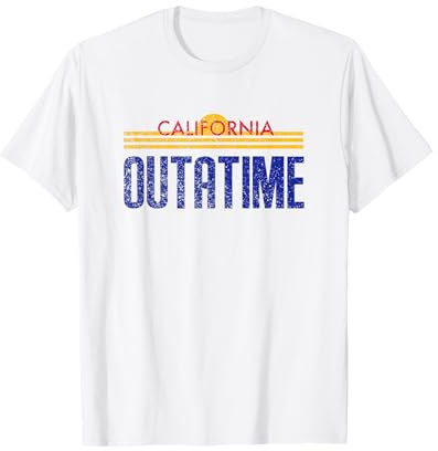 California Outa Time Plaque d'immatriculation drôle Geek Cadeau T-Shirt