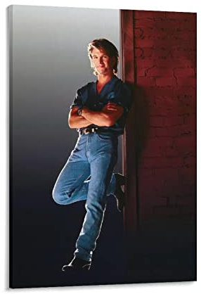 Patrick Swayze Poster, Schauspieler, künstlerisches Foto an der Tür, Zimmer, ästhetisches Poster, Kunstdruck, Wandgemälde, Leinwand, Poster, Geschenke, moderne Schlafzimmer-Dekoration, 30 x 45 cm