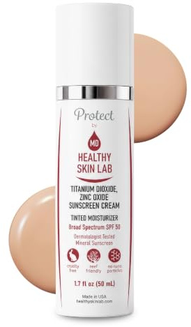 Healthy Skin Lab Protect Tinted Moisturizer SPF 50, Sheer Universal Tint, Lightweight Hydrating Mineral Sunscreen for Face, Hyaluronic Acid, Broad-Spectrum Daily SPF, Dermatologist-Tested, 1.8 oz
