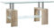 HOMCOM Mesa de Centro Rectangular Mesa Auxiliar de Salón con 2 Estantes de Vidrio Templado Marco de Acero Inoxidable y Patas de Madera Estilo Moderno 90x50x42 cm Natural
