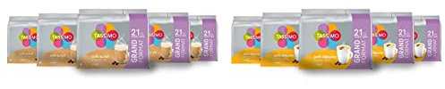 Tassimo Café Dosettes - 105 boissons Café au Lait (lot de 5 x 21 boissons) & Café Dosettes - 105 boissons Petit Déjeuner (lot de 5 x 21 boissons)