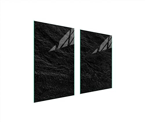 DarHaus Herdabdeckplatten 2-Teilig 65x52 cm Ceranfeldabdeckung Gehärtetes Glas Schwarz Schiefer-Optik für Küche Elektroherd Induktion Herdschutz Spritzschutz Glasplatte Schneidebrett