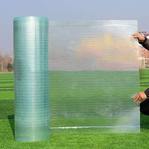 Feuille Polycarbonate en Fibre de Verre 0,8mm Panneaux D'éclairage Naturel Transparents,Serres Panneaux de Toiture Isolants,Panneau Anti-Pluie Découpable pour L'extérieur (WxL: 1.2x4m(3.94x13ft))