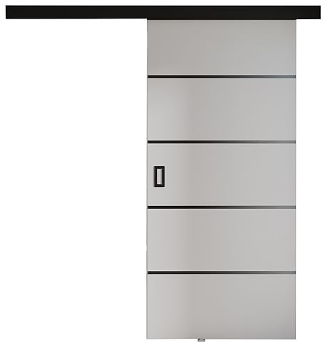 KIER FURNITURE Türen Werdi Plus 80 Moderne Schiebetüren - Wandschiebetür - Universal Links und Rechts - Metallschiebesystem - Robust, Haltbar - Stabil, Langlebig - Weiß B86xH205xT1,6 cm